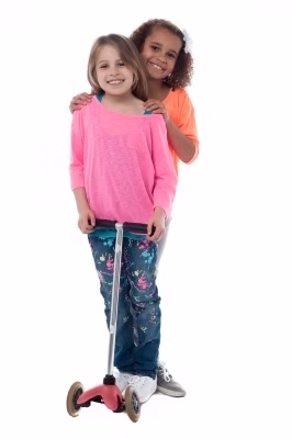 Children with a scooter